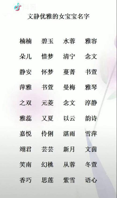 优雅文静的女宝宝名字有哪些