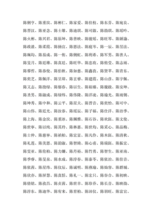 陈什么名字好听女孩