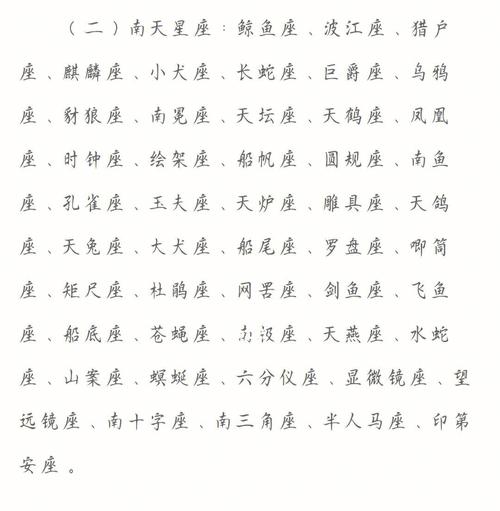 88个星座排名