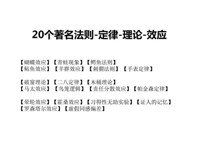 著名的定律和效应
