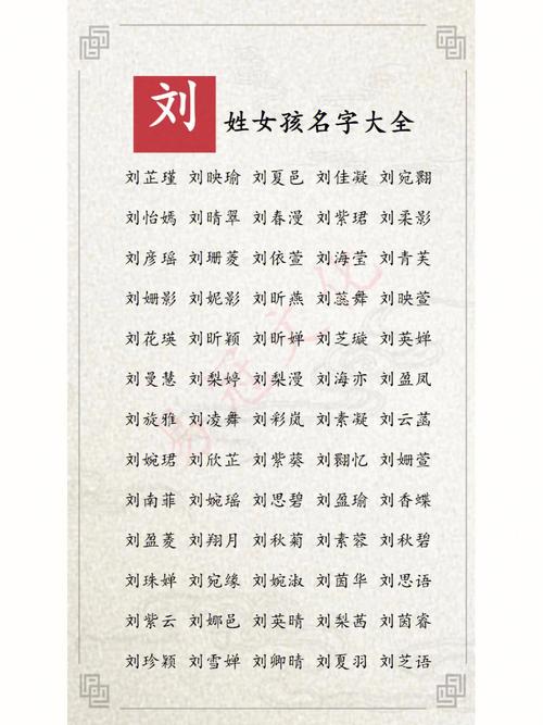 刘姓最好听的名字