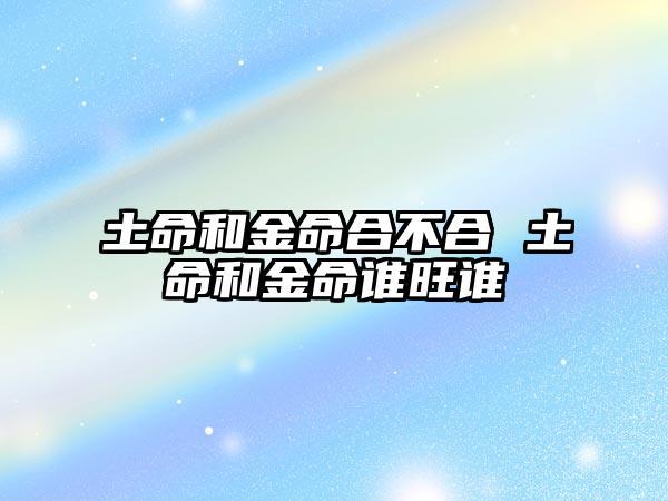 金命跟土命能在一起吗