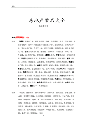 房地产楼盘取名字大全