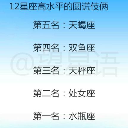 圆谎高手星座排行