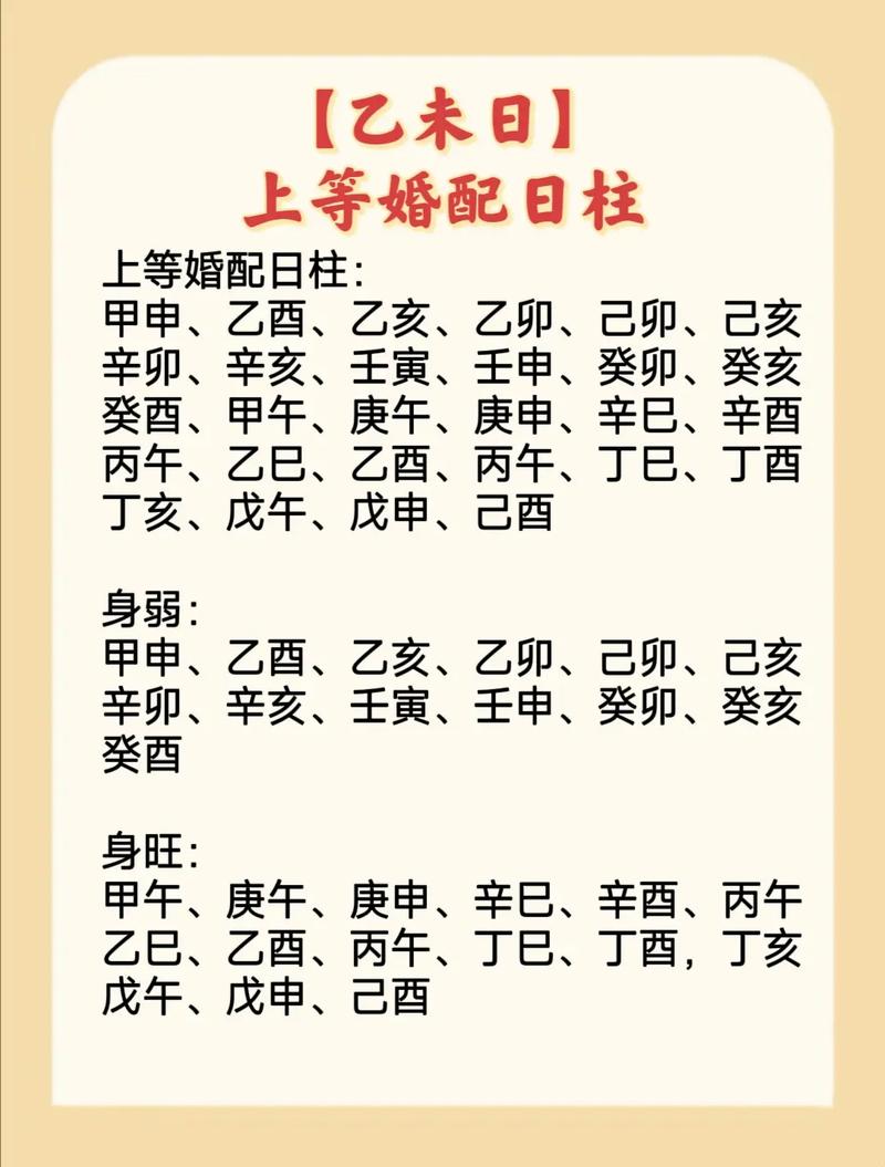 乙未日柱看配偶相貌