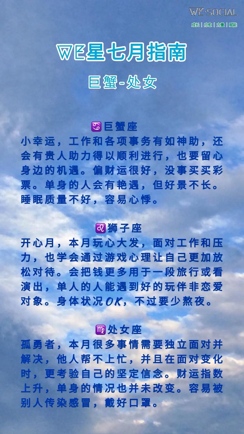 12星座七月运势表现