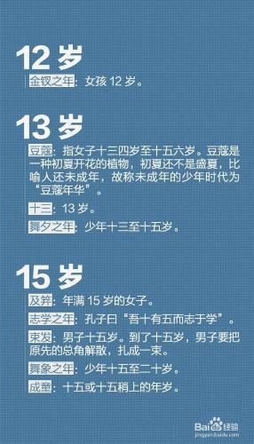 男子十三岁称什么之年