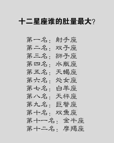 这些星座肚量大
