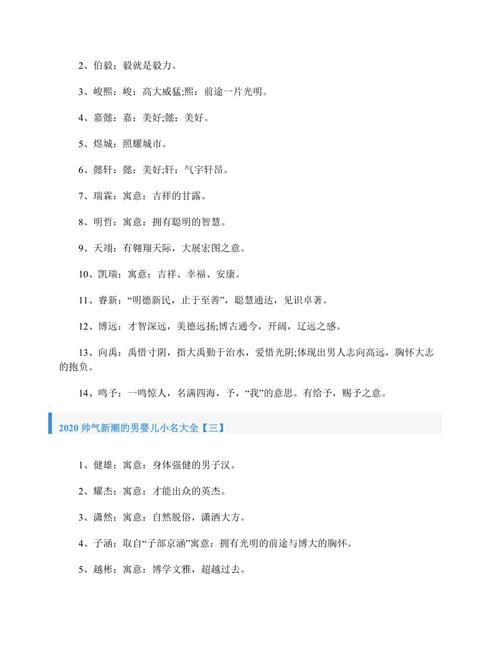 帅气有气质的小名