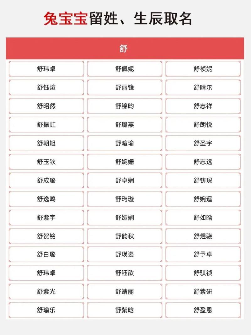 好听有内涵的舒姓男宝宝名字