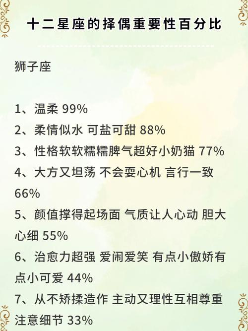12星座男生的择偶原则