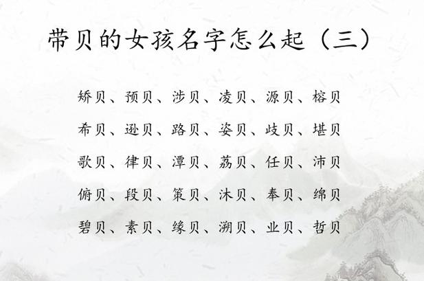带贝字好听的女孩名字