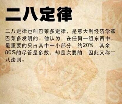 八字中的二八定律,你了解多少