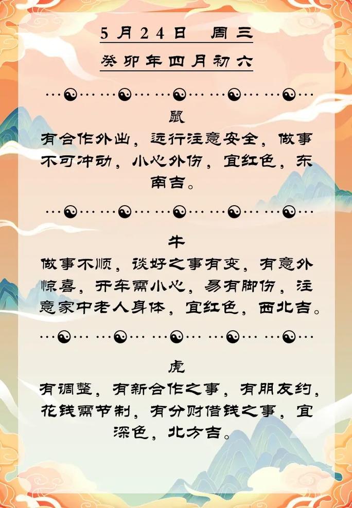 每日生肖运程2013年5月24日