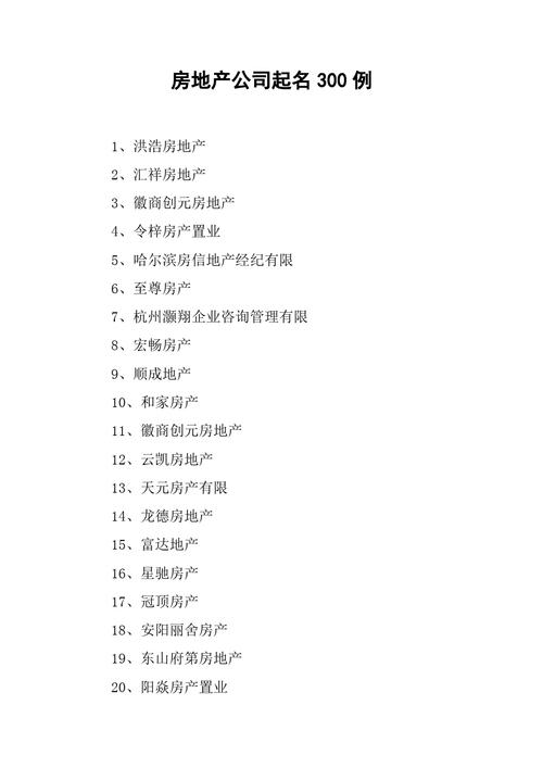 房地产霸气名字大全