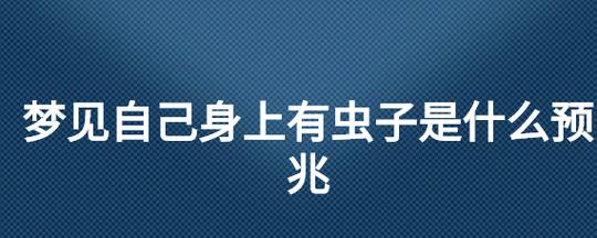 做梦梦见虫子预示着什么