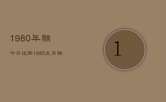 1980猴的大运之年
