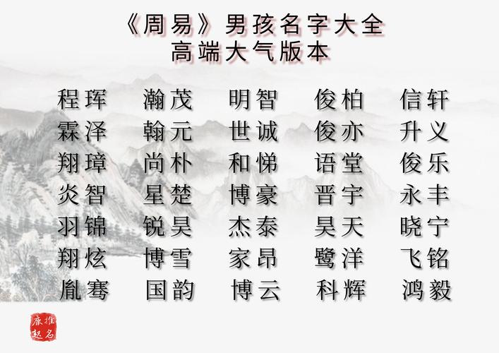 男孩起名字的好字