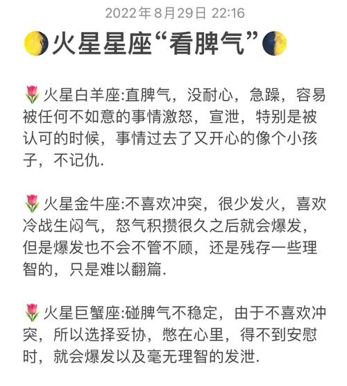 火星哪个星座脾气