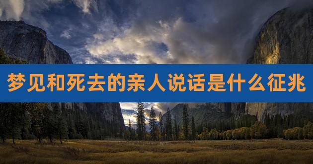 梦见死去的人跟我说话好不好