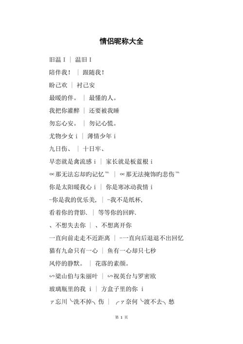 晒情侣昵称大赛