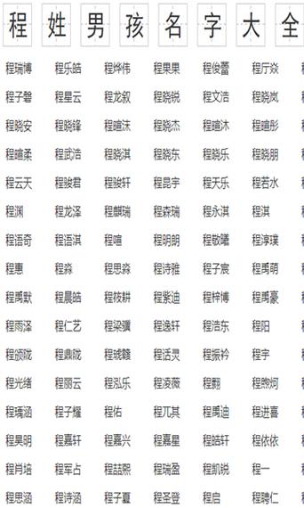 程姓起名女孩名字大全