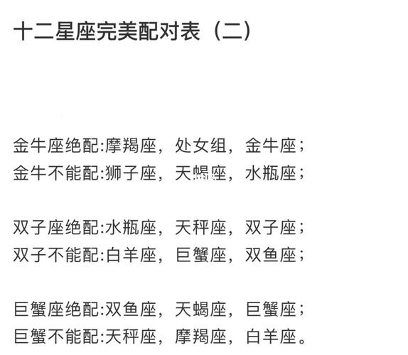 星座配对:最完美的星座组合