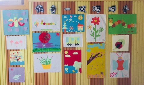 幼儿园作品展示墙名字