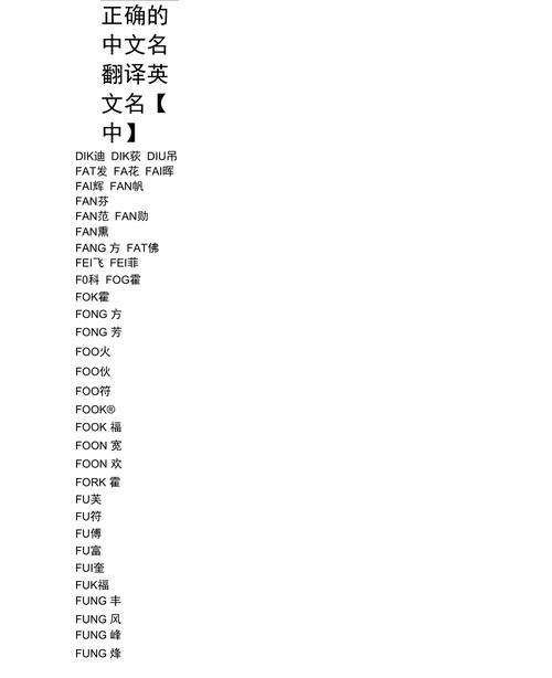 中文名字翻译成英文格式