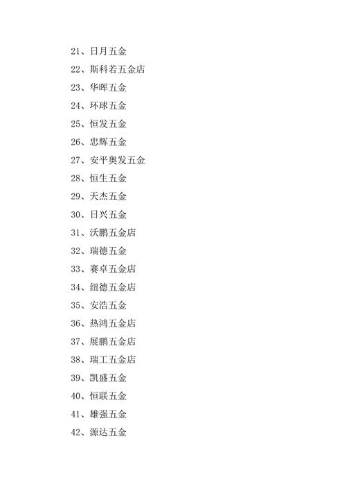 五金厂取名字大全参考