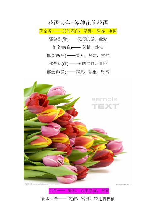 花语代表爱情的植物大搜罗