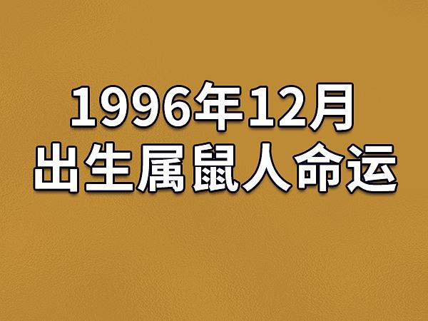 96年属鼠男的一生命运