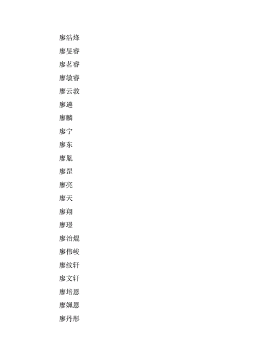 廖家取名文雅好听男孩