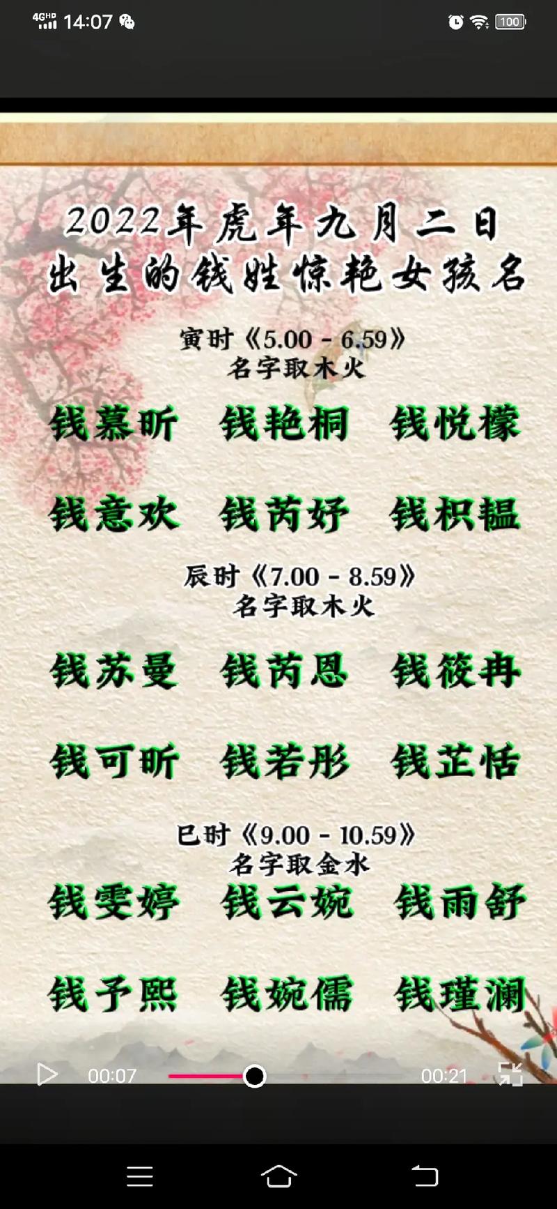 钱姓好听的名字