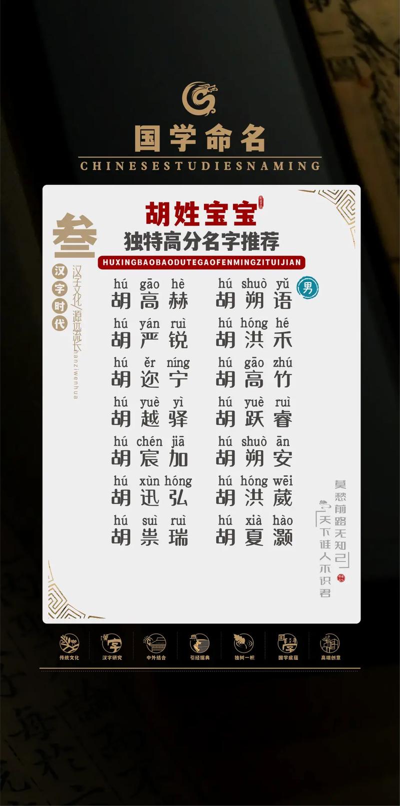 胡姓三个字的名字大全