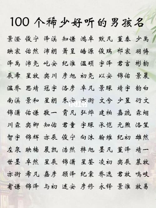命中缺金男孩名字大全