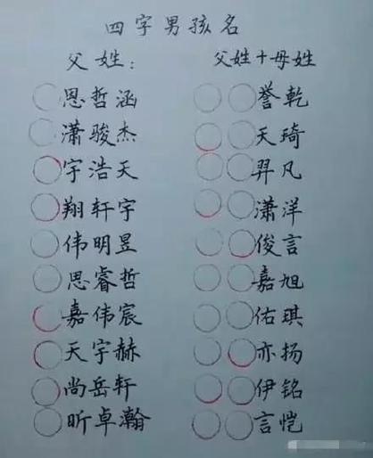 存姓的男孩名字大全
