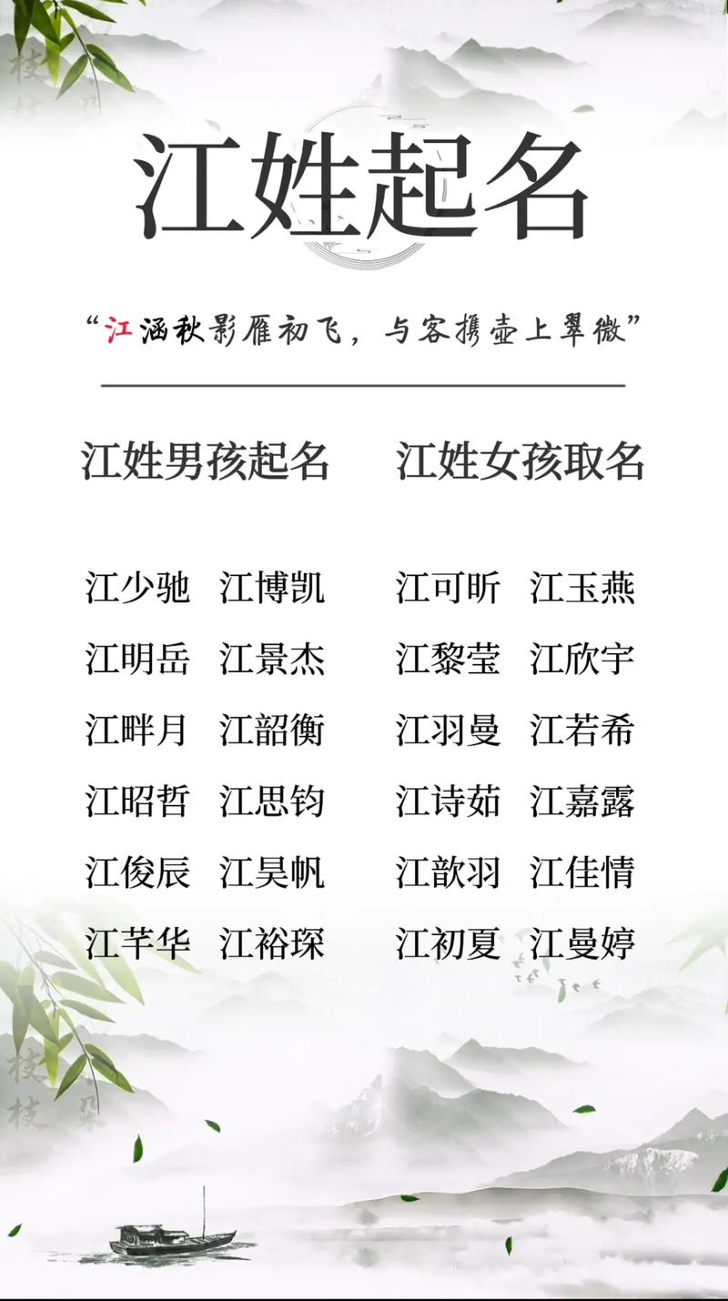 姓江的女孩名字霸气