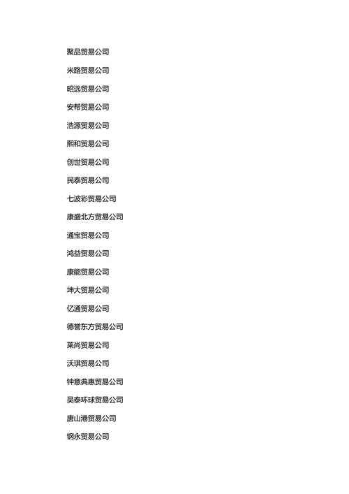 商贸公司取名字大全最新,商贸公司如何起名