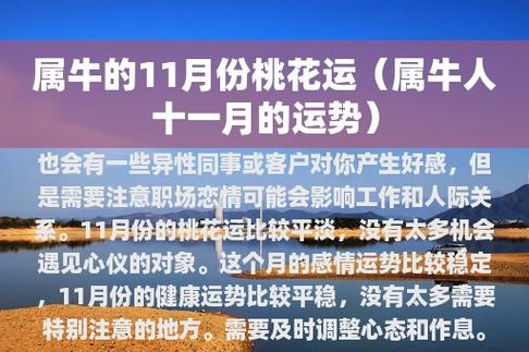 2017年11月属牛的人事业运势