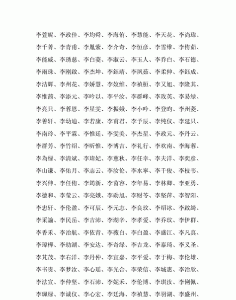 姓李以善字结尾的男孩名字推荐