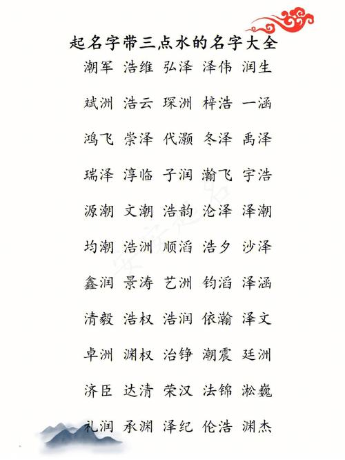 三点水男宝宝名字大全