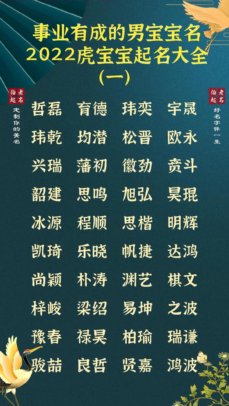男孩事业有成的名字分享
