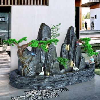 假山流水摆件正对进门