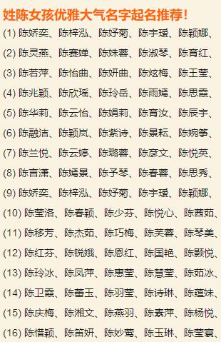 姓陈以“微”字开头的女孩名字推荐