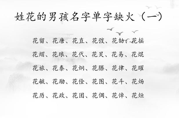 花姓男孩名字缺火的名字