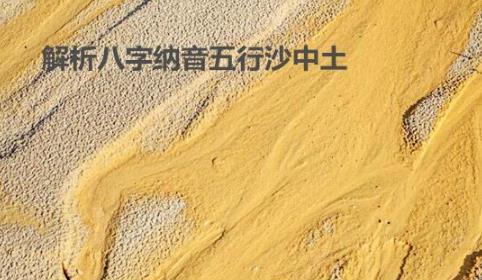 八字五行中沙中土命缺什么