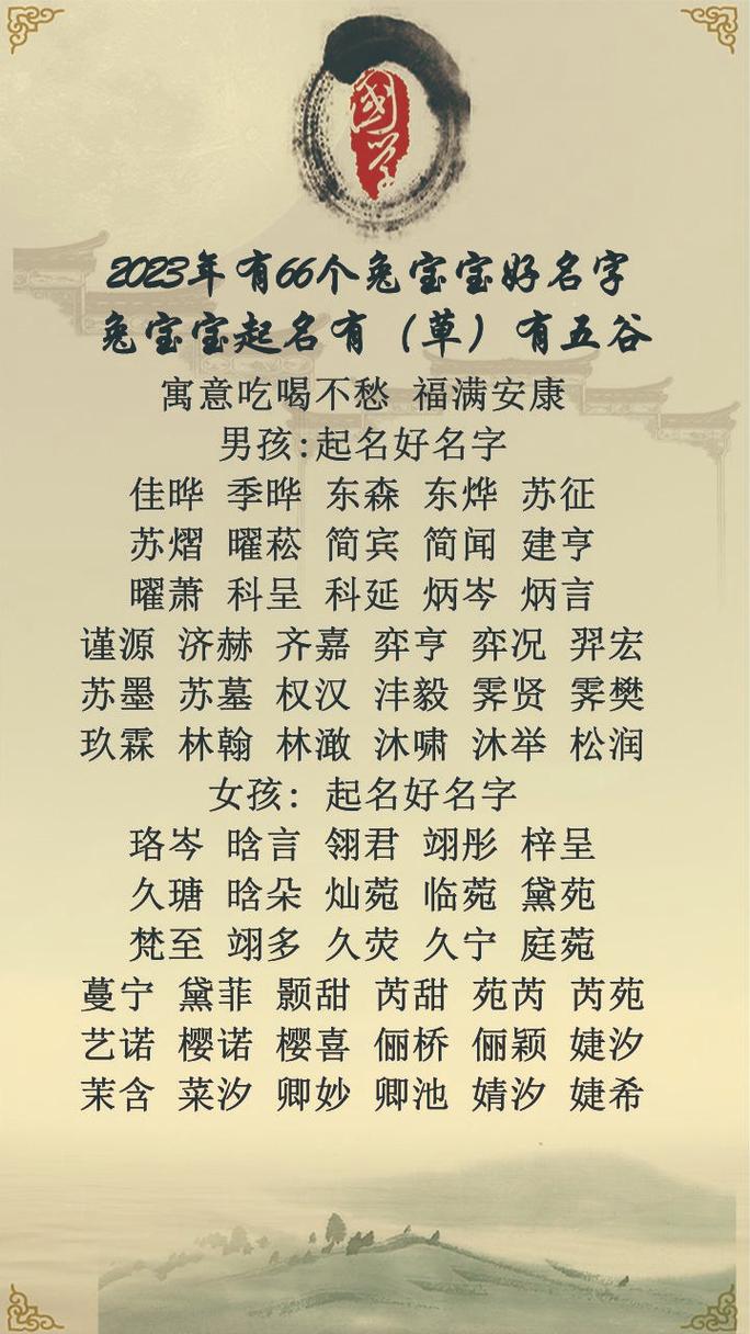 2023年属兔叶姓孩子取什么名字好