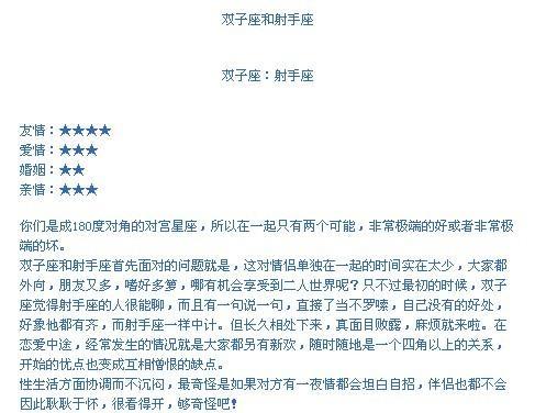 双子座男生和射手座女生般配吗