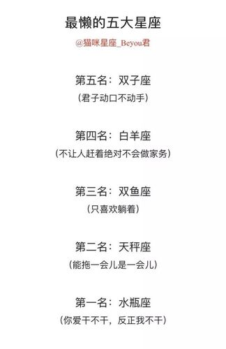 十二星座最懒排序